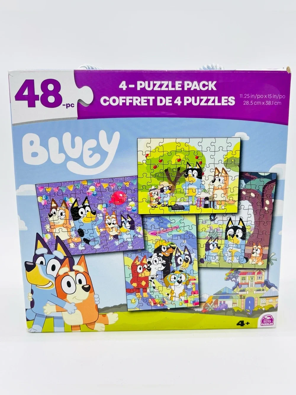 Bluey Jigsaw Puzzle 4 Pack 4x48 Pieces Spin Master New Sealed Ages 4+ Kids Gift